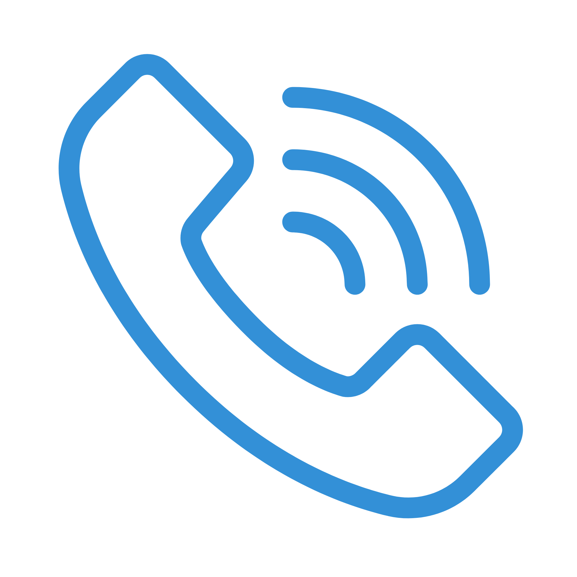 blue icon of a phone